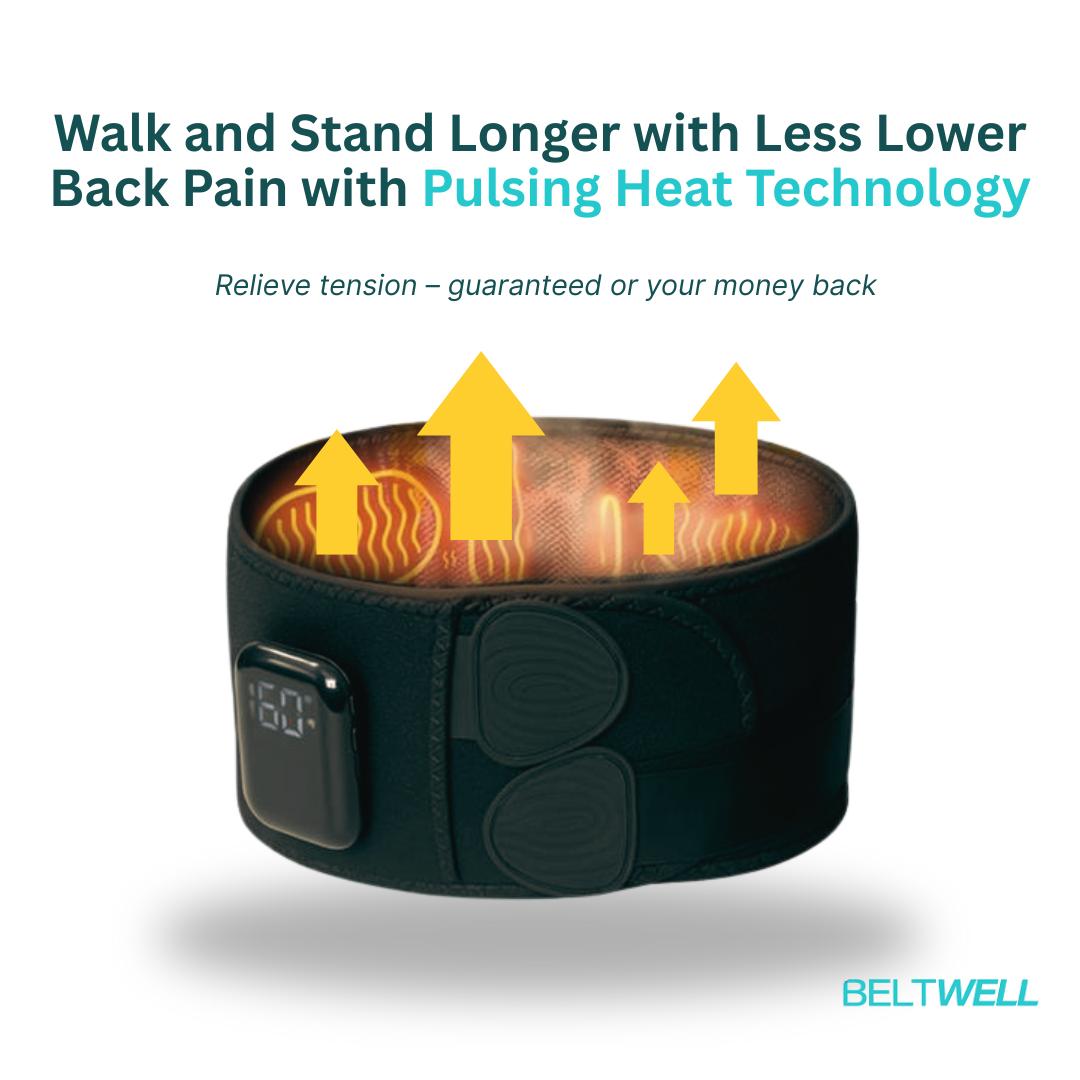 Heated Rechargeable & Cordless Lower Back Brace With Vibration Lumbowrap Heated Rechargeable & Cordless Lower Back Brace With Vibration Lumbowrap