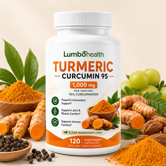 Lumbohealth™ Turmeric Curcumin Capsules for Joint Mobility | Black Pepper Enhanced