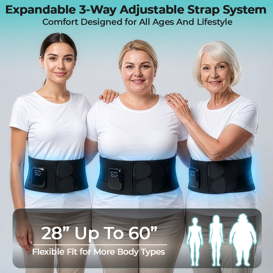 Heated Rechargeable & Cordless Lower Back Brace With Vibration – Lumbowrap