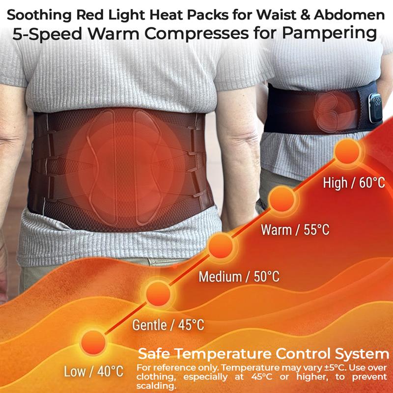 Heated Rechargeable & Cordless Lower Back Brace With Vibration – Lumbowrap