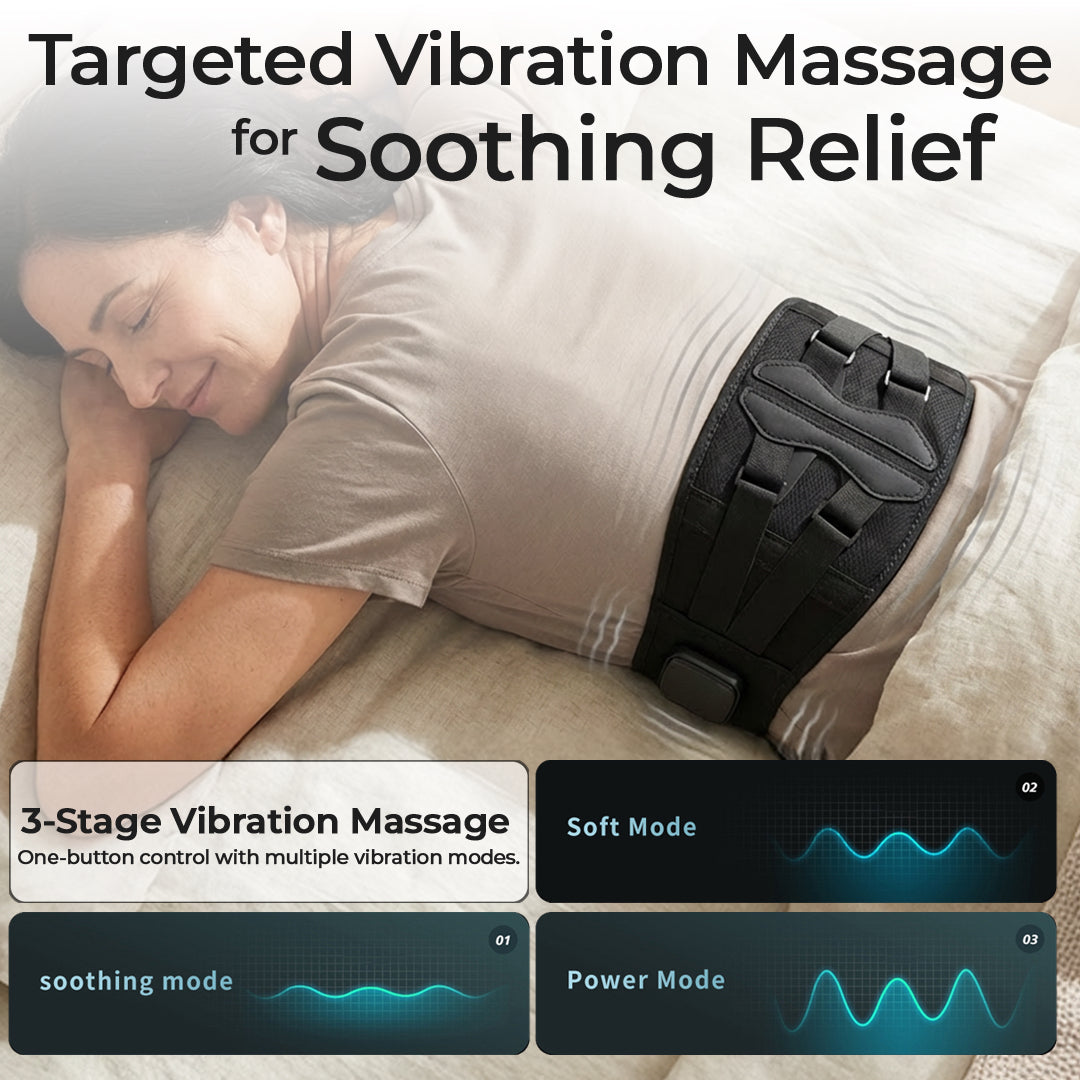 Heated Rechargeable & Cordless Lower Back Brace With Vibration – Lumbowrap
