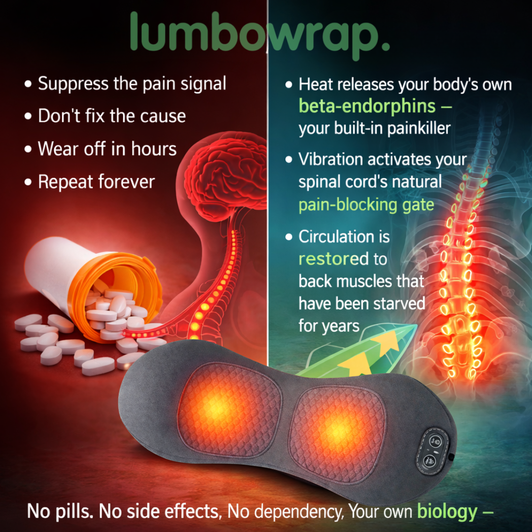 Lumbowrap® The Original 3 in 1 Electric Lumbar Massager With Spinal Heat Pulse Therapy